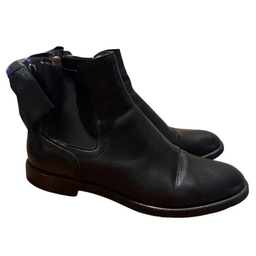 Valentino Black Leather Bow Ankle Boots – Women’s 36.5 (US 6.5) FLAW